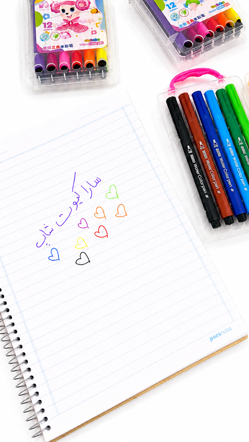 ماژیک رنگ آمیزی ۱۲ رنگ water color pen